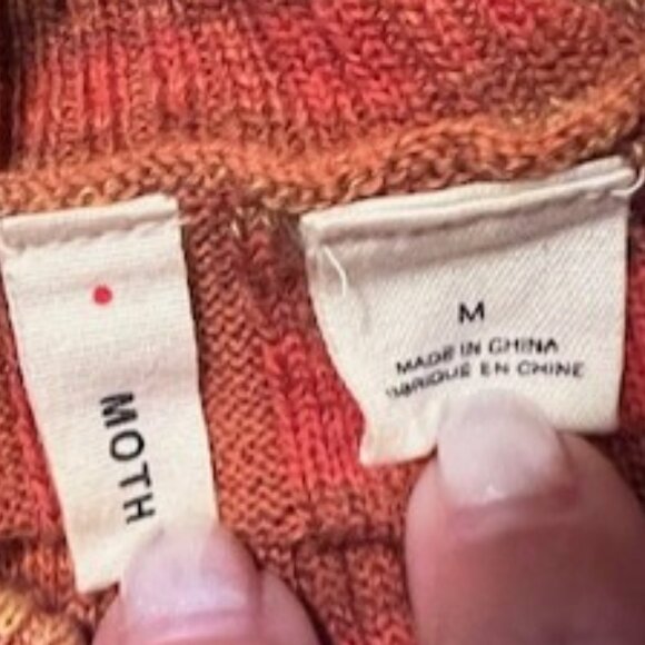 Anthropologie Moth Orange Turtleneck Sweater - size Medium - Picture 9 of 10